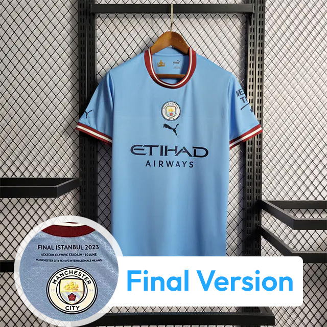 Manchester City 22/23 Home Jersey - Fans Version & Final Haaland - JerseysGala