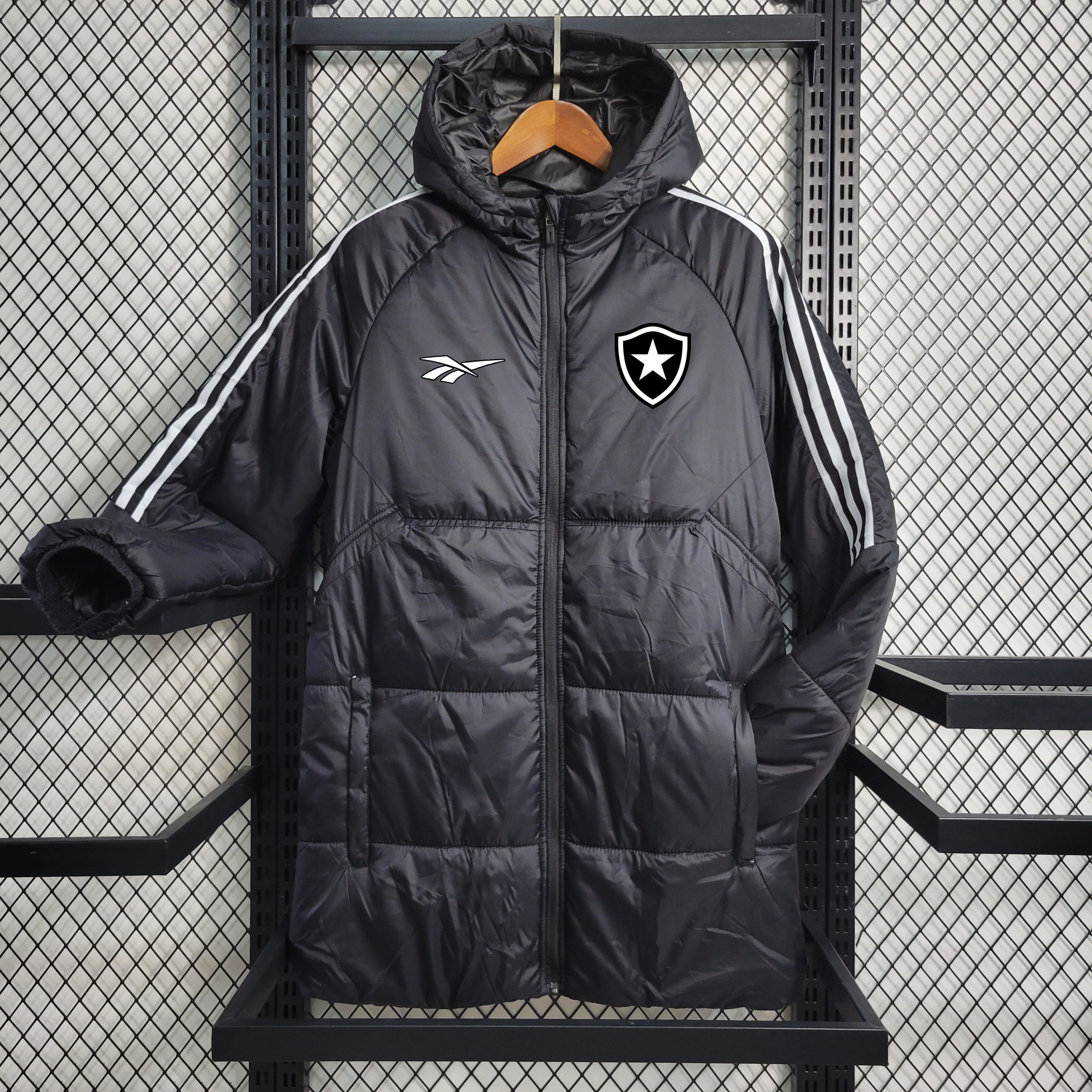 Botafogo 23-24 Men's Hooded Thermal Cotton Jacket - Black - JerseysGala
