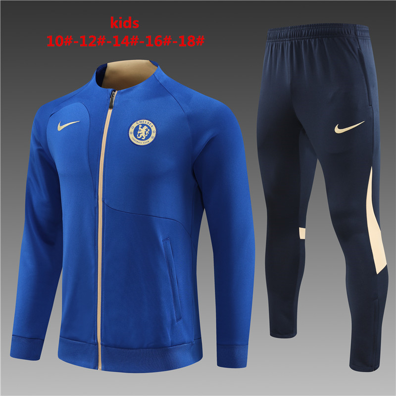 Che 23-24 Kids Jacket Training Tracksuit - Blue - JerseysGala