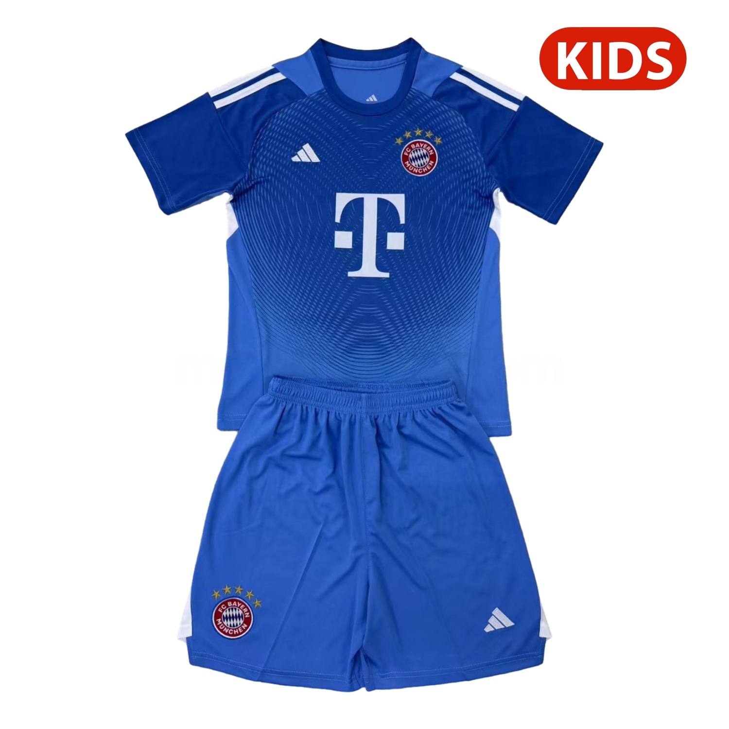 Bayern Munich 25-26 Blue Goalkeeper Kids Kit - JerseysGala