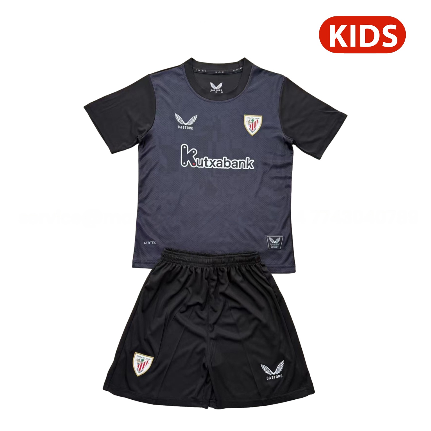 Athletic Bilbao 25-26 Black Goalkeeper Kids Kit - JerseysGala