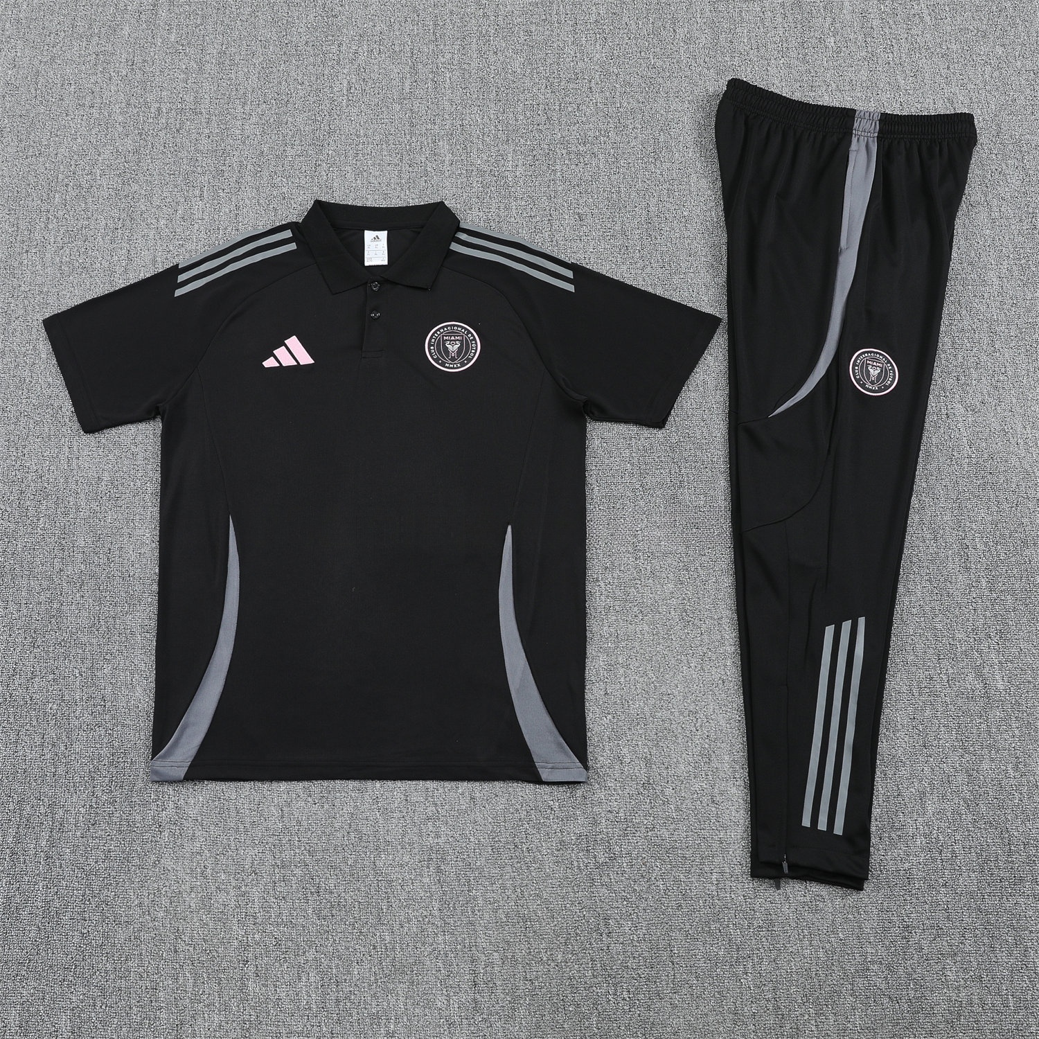INT M.A.M 25-26 POLO Short-Sleeve Training Set - Black Top and Pants - JerseysGala