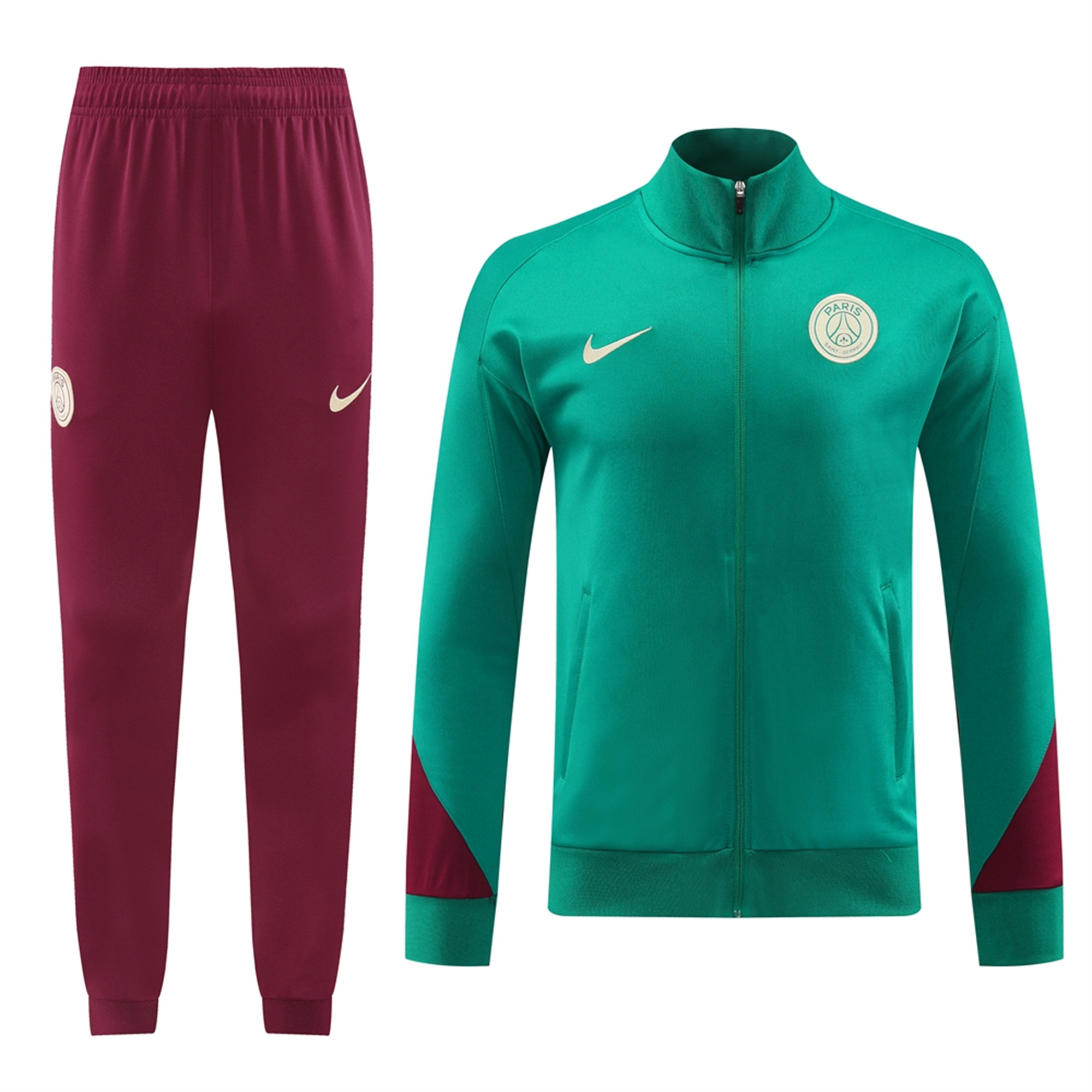 Paris Saint-Germain PSG 24-25 Jacket Training Tracksuit - Green & Red - JerseysGala
