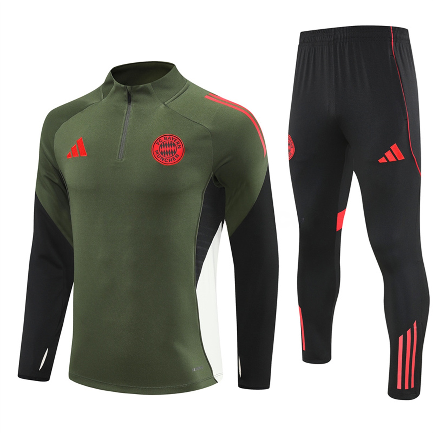 Bayern Munich 25-26 Long Sleeves Training Set - Green Top & Black Pants - JerseysGala