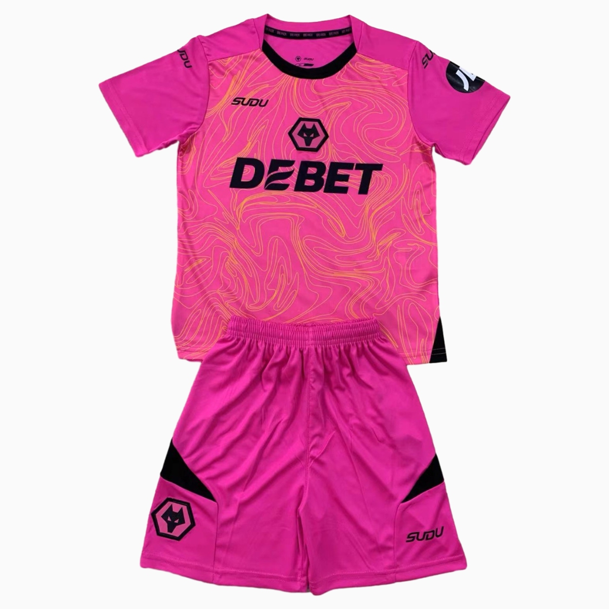 Wolverhampton Wanderers Wolves 24-25 Goalkeeper Pink Kids Kit - JerseysGala