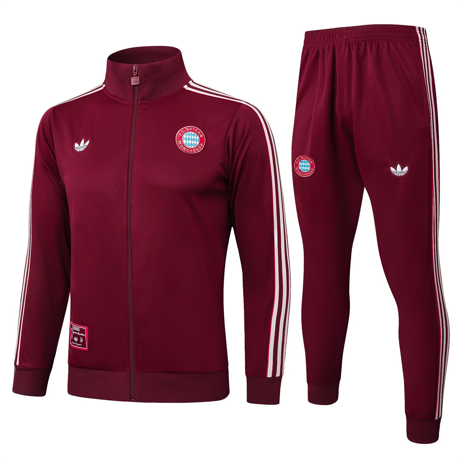 Bayern Munich 25-26 Originals Terrace Icon Jacket Training Tracksuit - Deep Red - JerseysGala