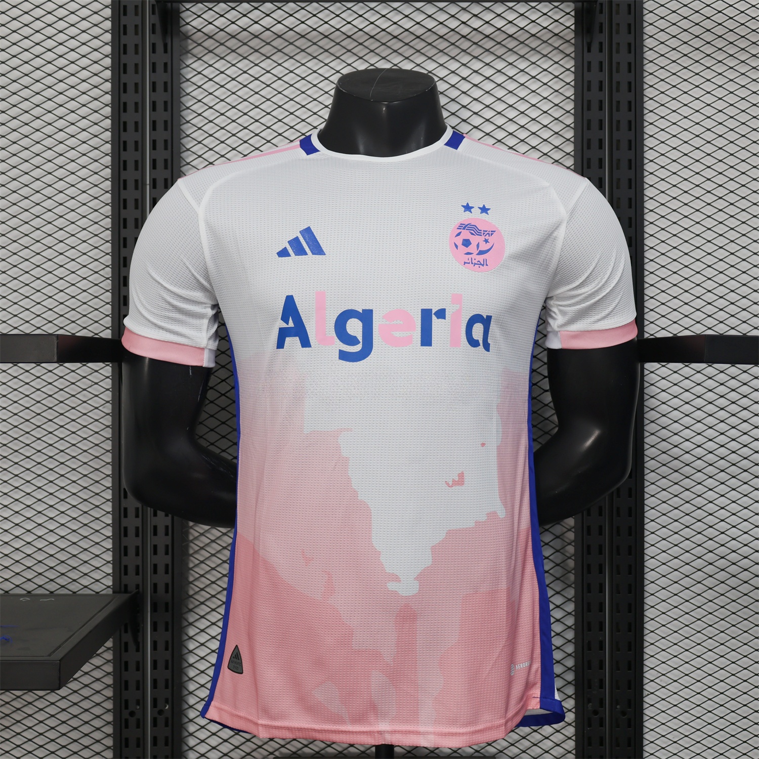 Algeria 25-26 Pink Mountains Silhouette White Jersey - Player Version - JerseysGala