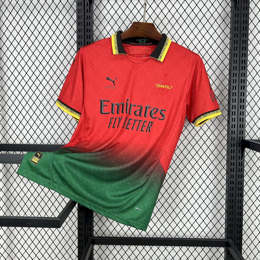 AC Milan 24-25 Red Green “Diavoli” Special Edition Jersey - Fans Version - JerseysGala