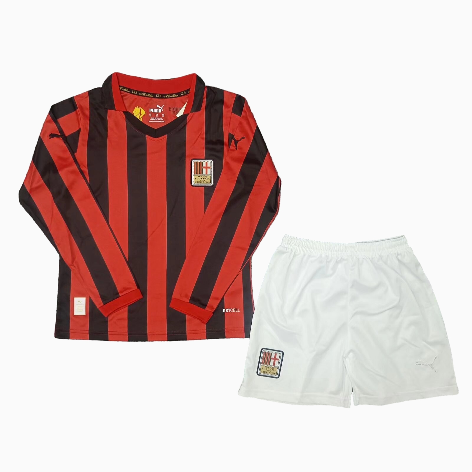 AC Milan 24-25 125th Anniversary Home Long Sleeves Kids Kit - JerseysGala