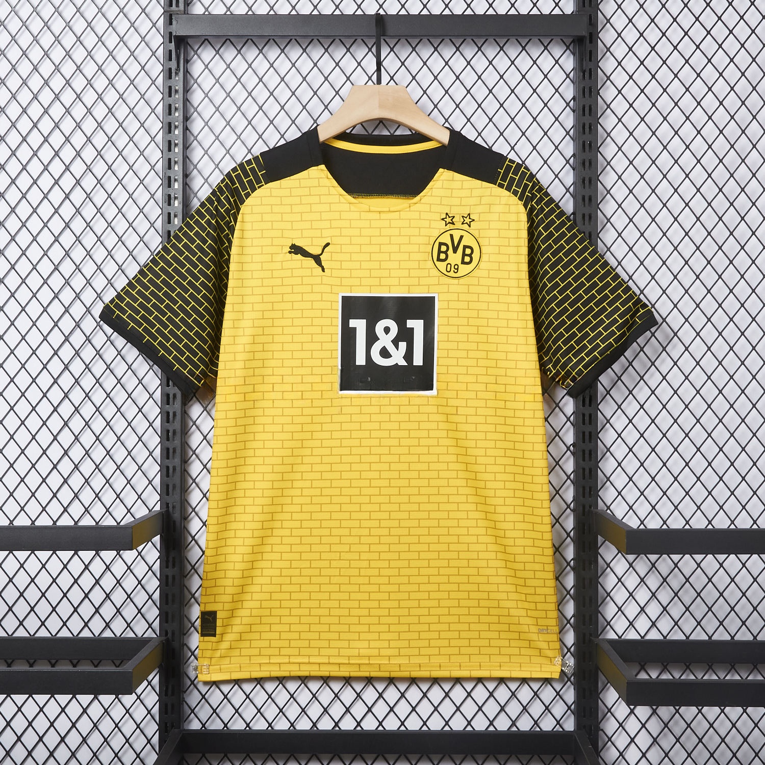 Dortmund 25-26 Pre-Match Training Yellow Brickwork Pattern Jersey - Fans Version - JerseysGala