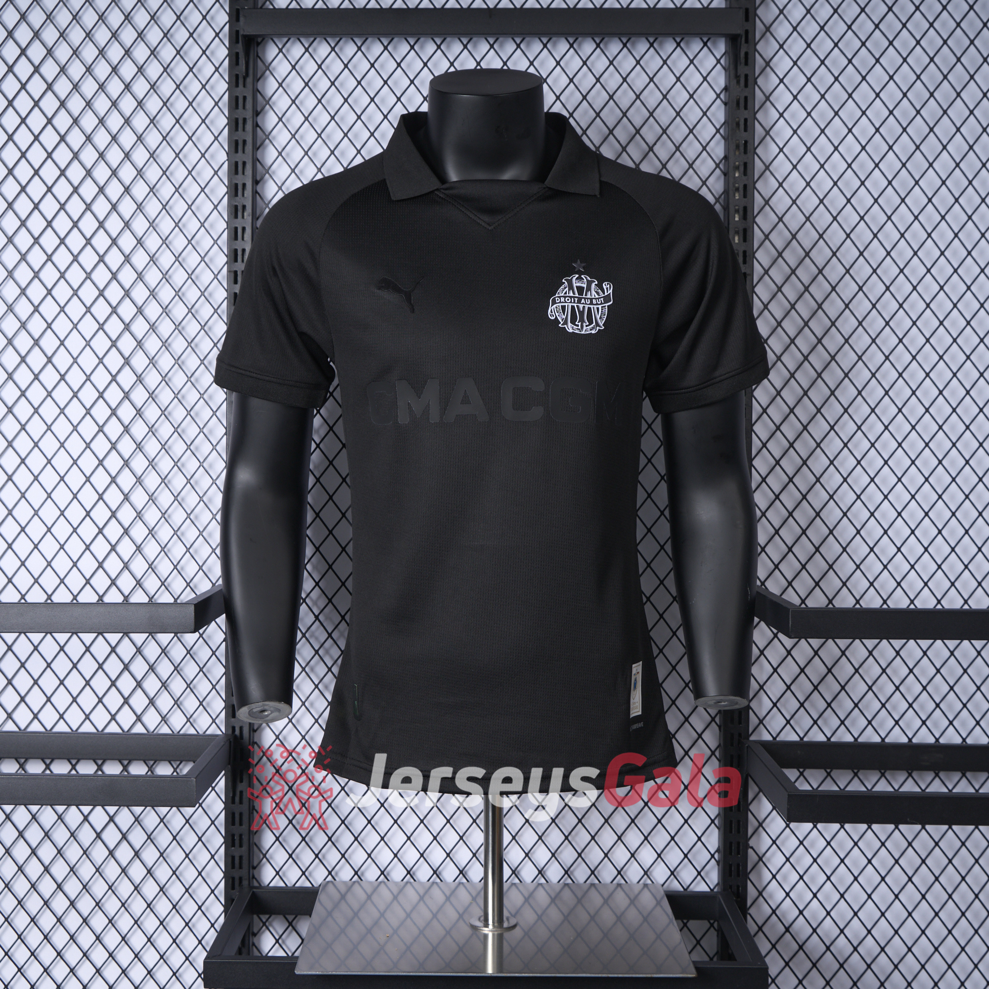 Marseille 24-25 125th Anniversary Black Jersey - Player Version - JerseysGala