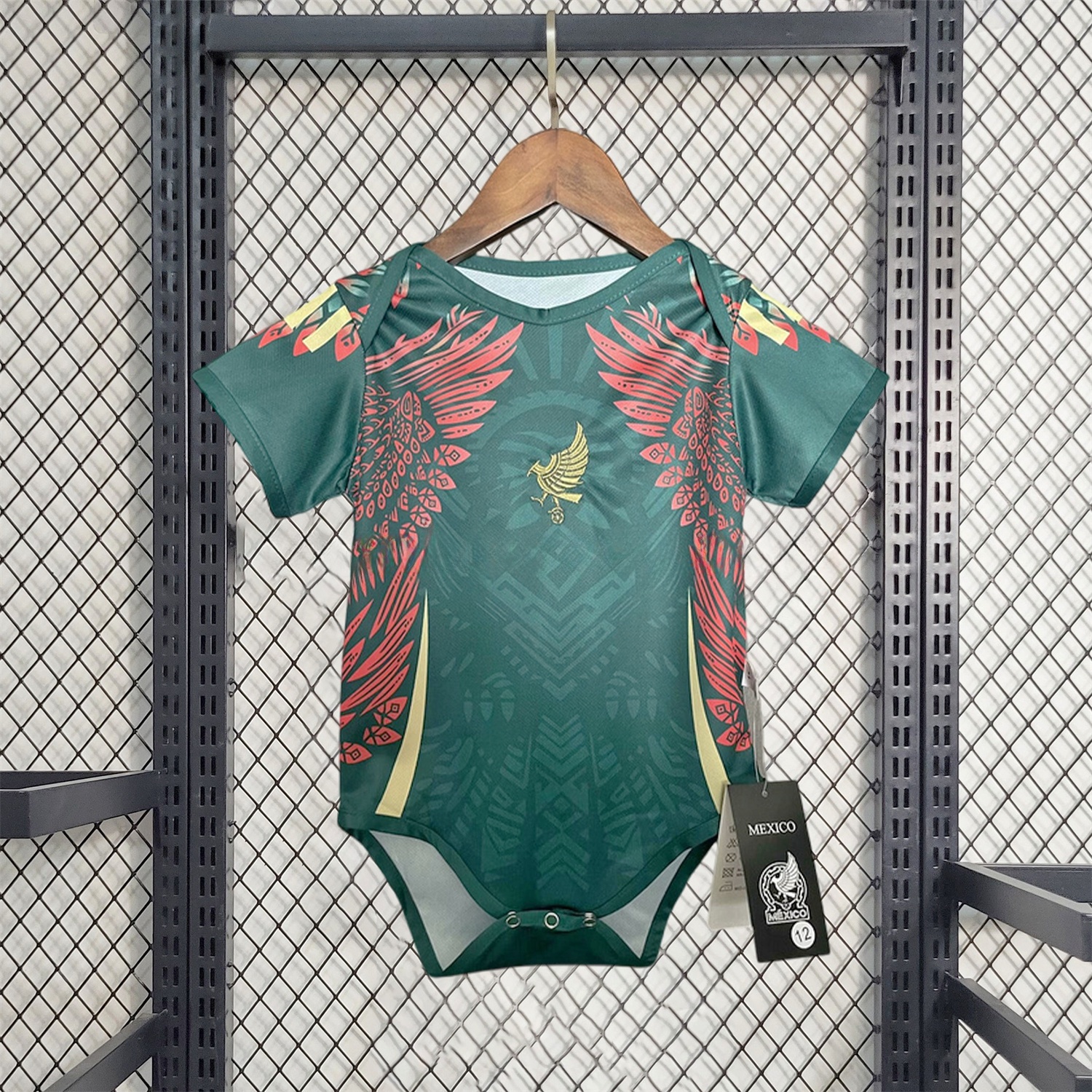 Mexico 2025 Gold Cup Golden Eagle Green Baby Crawling Suit - JerseysGala