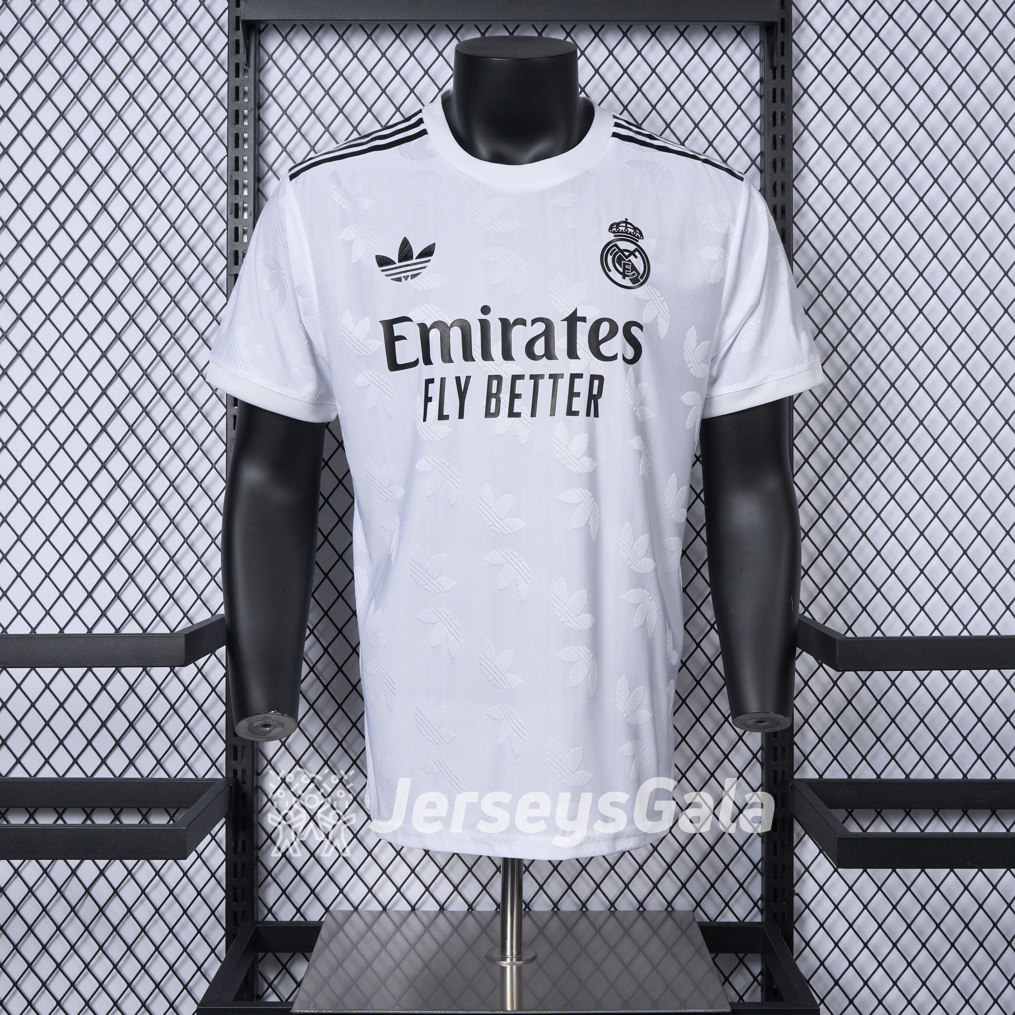 Real Madrid 24-25 Trefoil White Jersey - Player Version - JerseysGala