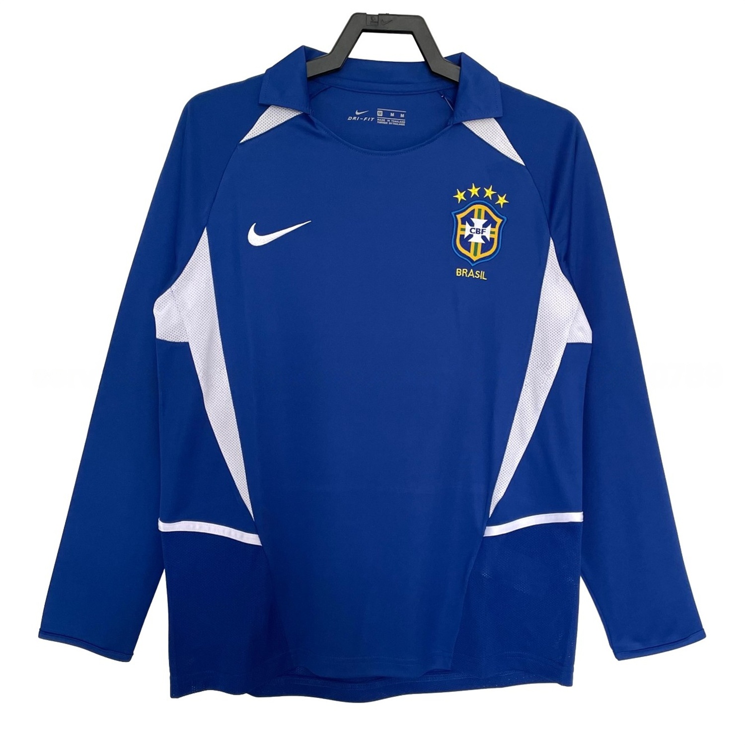 Retro Brazil 2002 Away Long Sleeves Jersey - JerseysGala