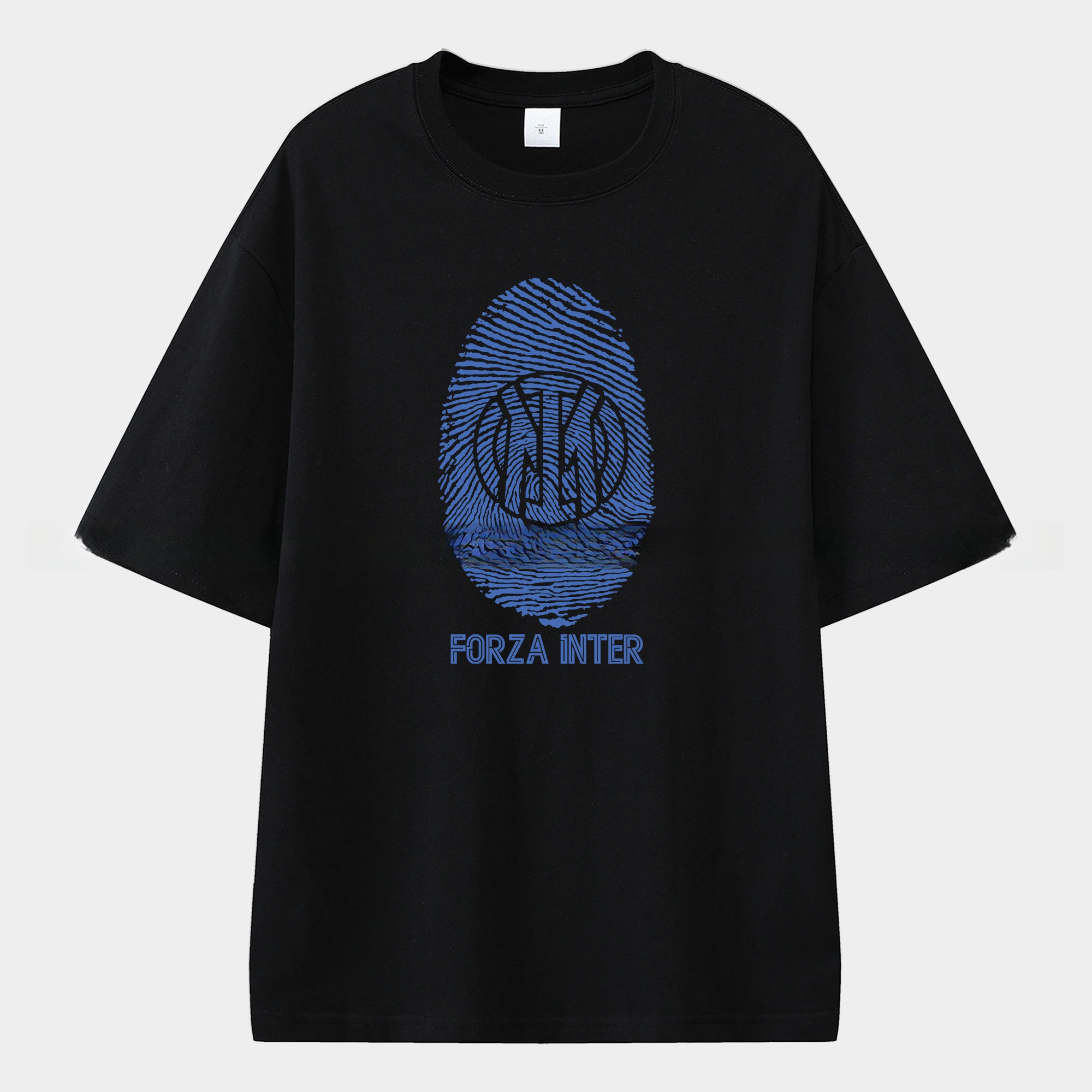 Inter Milan Team Logo Fingerprint Unisex Pure Cotton T-shirt - JerseysGala