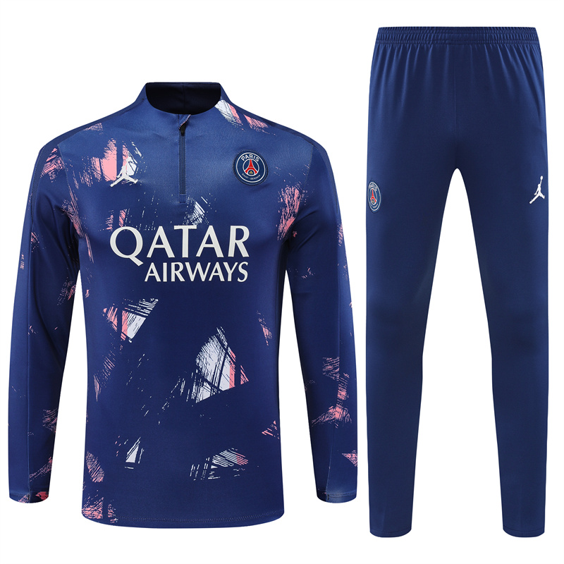 Paris Saint-Germain PSG 24-25 Kids Long Sleeve Training Set - Royal Blue - JerseysGala