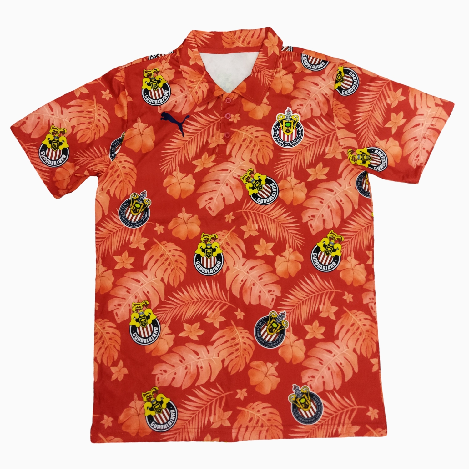 Chivas de Guadalajara 24-25 Red Flower Pattern Polo Shirts - JerseysGala