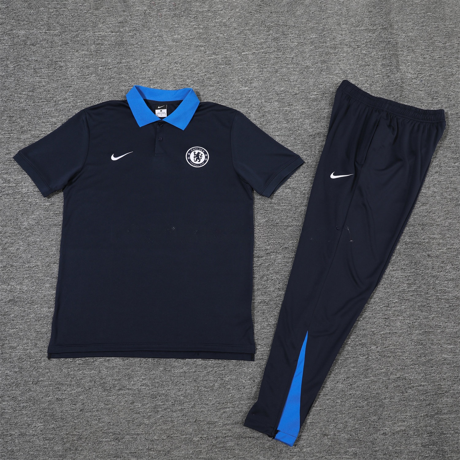 C.H.E.L.S.E.A 25-26 POLO Short-Sleeve Training Set - Deep Blue Top and Pants - JerseysGala