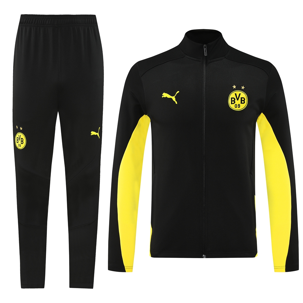 Dortmund 24-25 Jacket Training Tracksuit - Black and Yellow - JerseysGala