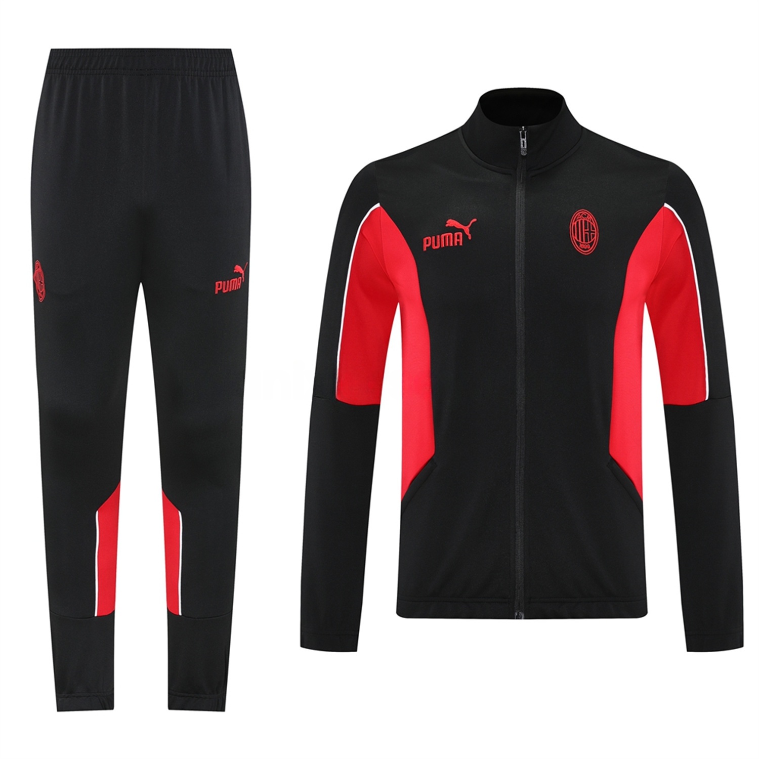 AC Milan 25-26 Jacket Training Tracksuit - Black top & Black Pants - JerseysGala