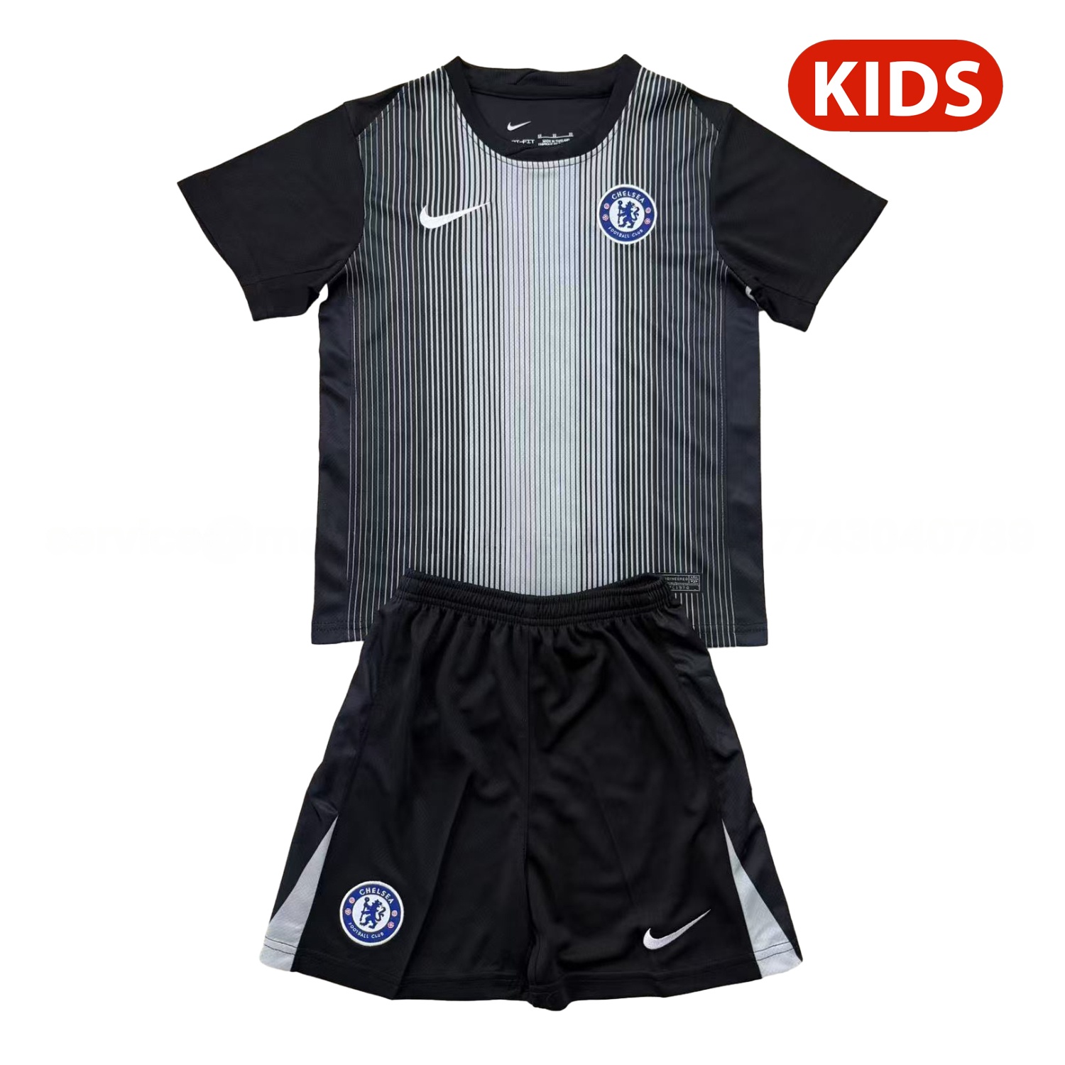 C.H.E.L.S.E.A 25-26 Black Goalkeeper Kids Kit - JerseysGala