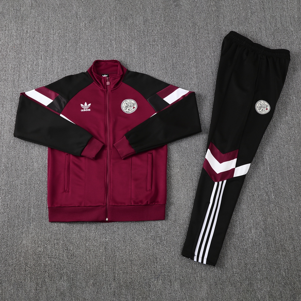 Ajax 24-25 Retro Style Jacket Training Tracksuit - Deep Red - JerseysGala