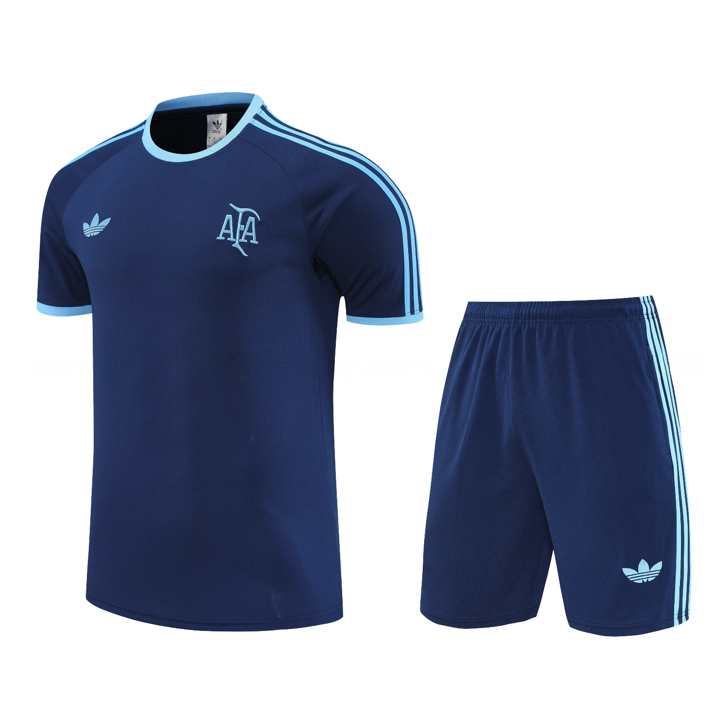 Argentina 25-26 Short-Sleeve Training Set - Deep BlueTop & Deep Blue Shorts - JerseysGala