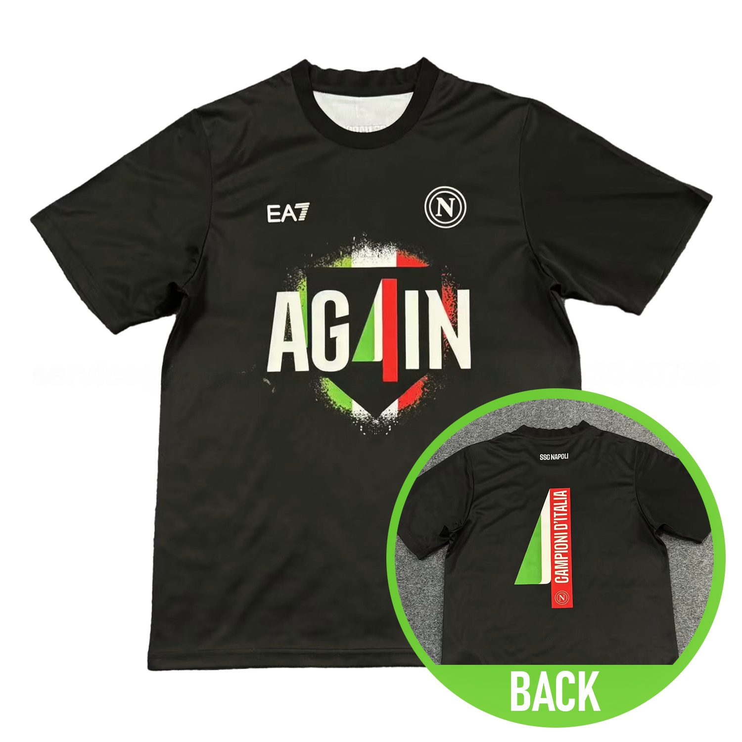 Napoli 2025 Serie A Champions Commemorative Black T-Shirt - JerseysGala