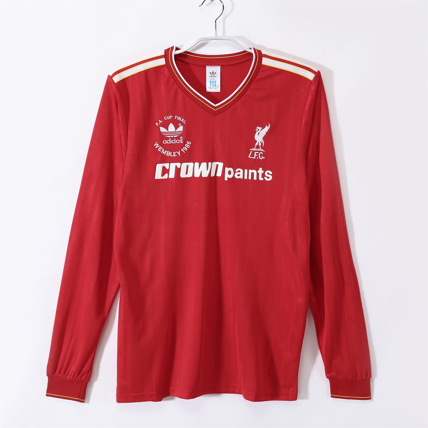 Retro Liver.pool 1986 Home Long Sleeves Jersey - FA CUP FINAL Version - JerseysGala