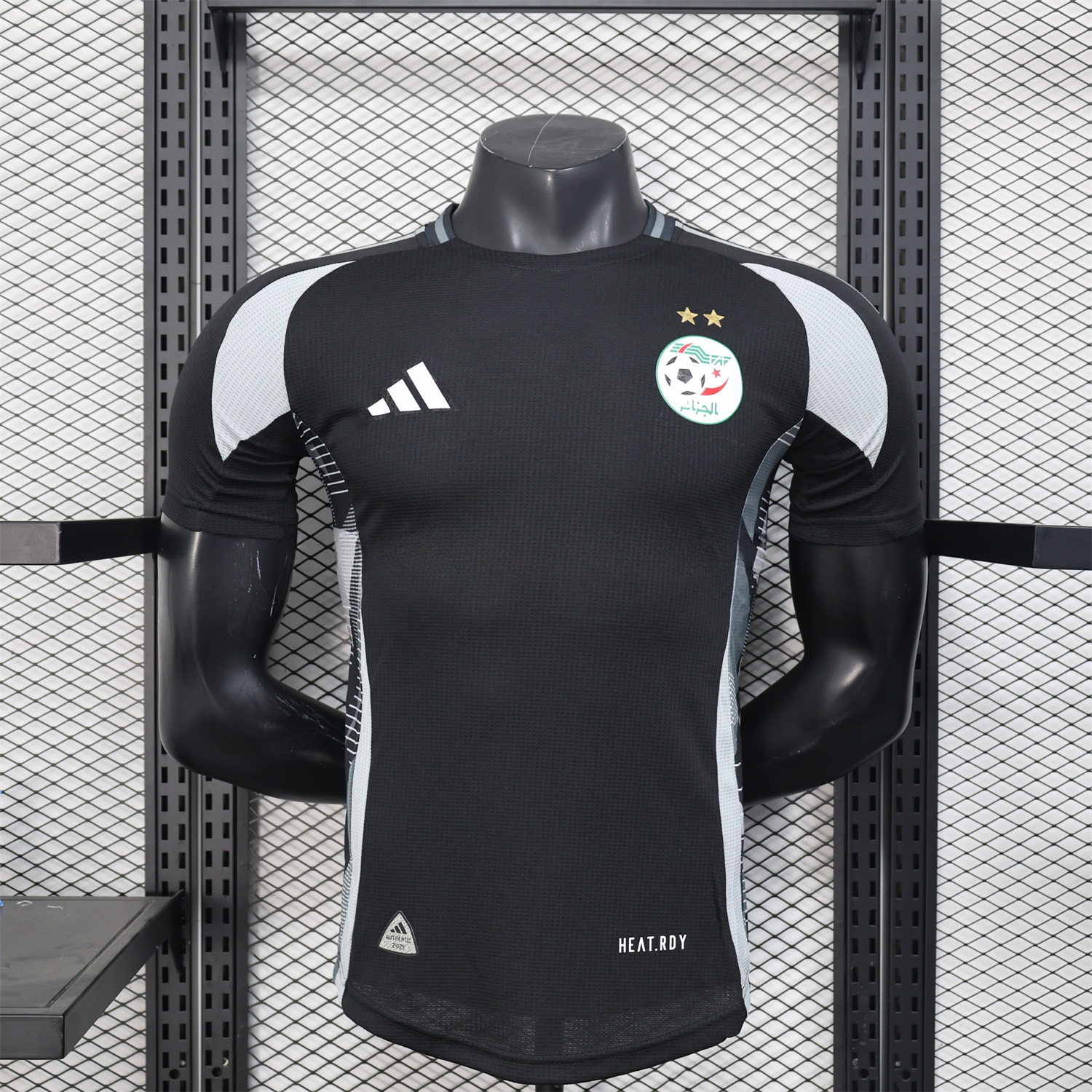 Algeria 25-26 Pure Black Jersey with Grey Block - Player Version - JerseysGala