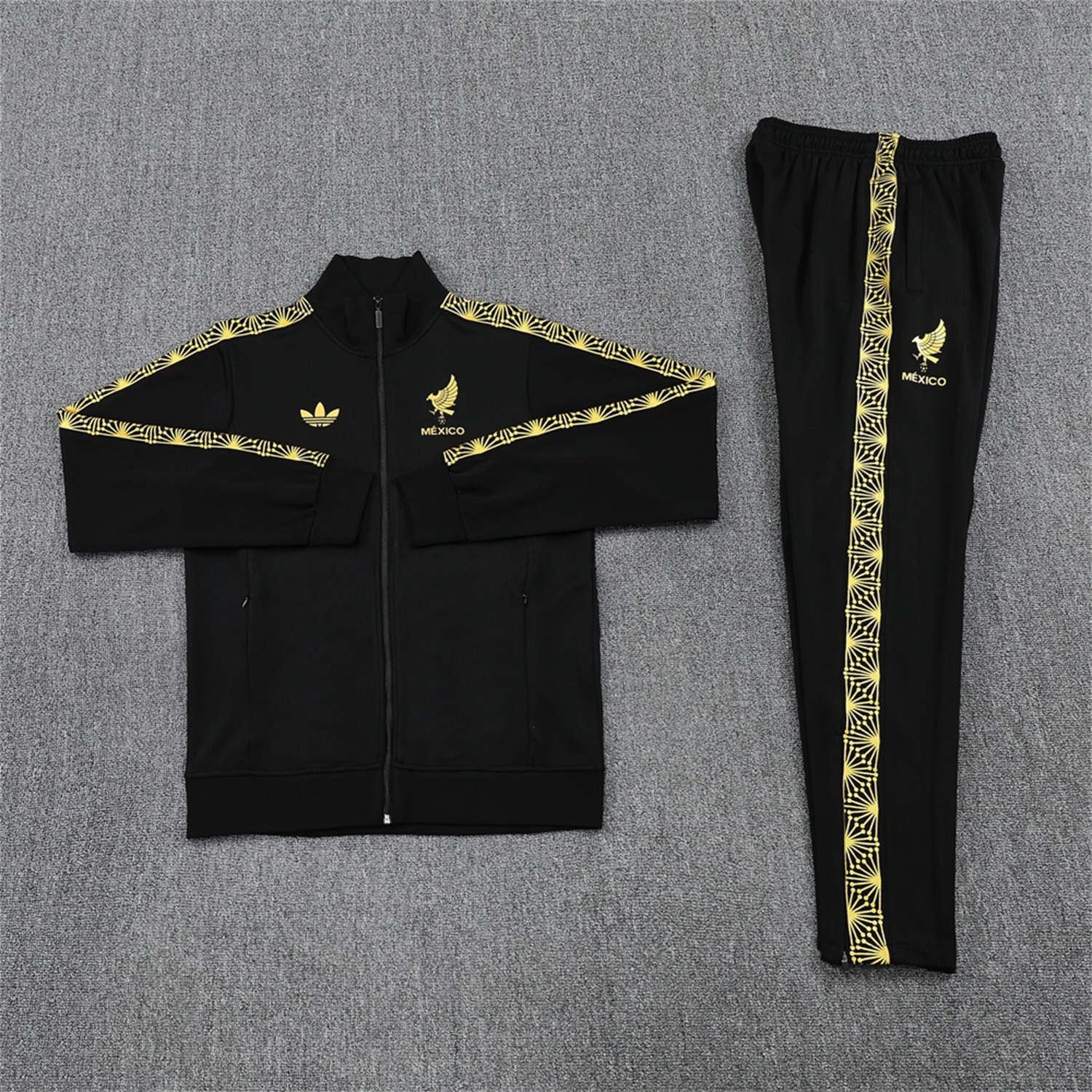 Kids Mexico 2025 Gold Cup Kids Jacket Training Tracksuit - Black Top & Pants - JerseysGala