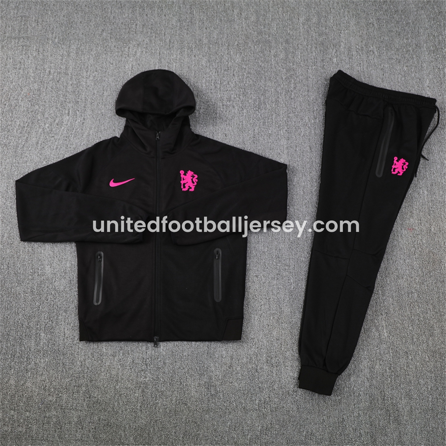 C.H.E.L.S.E.A 24-25 Jacket Training Tracksuit - Black Jackets & Pants - JerseysGala