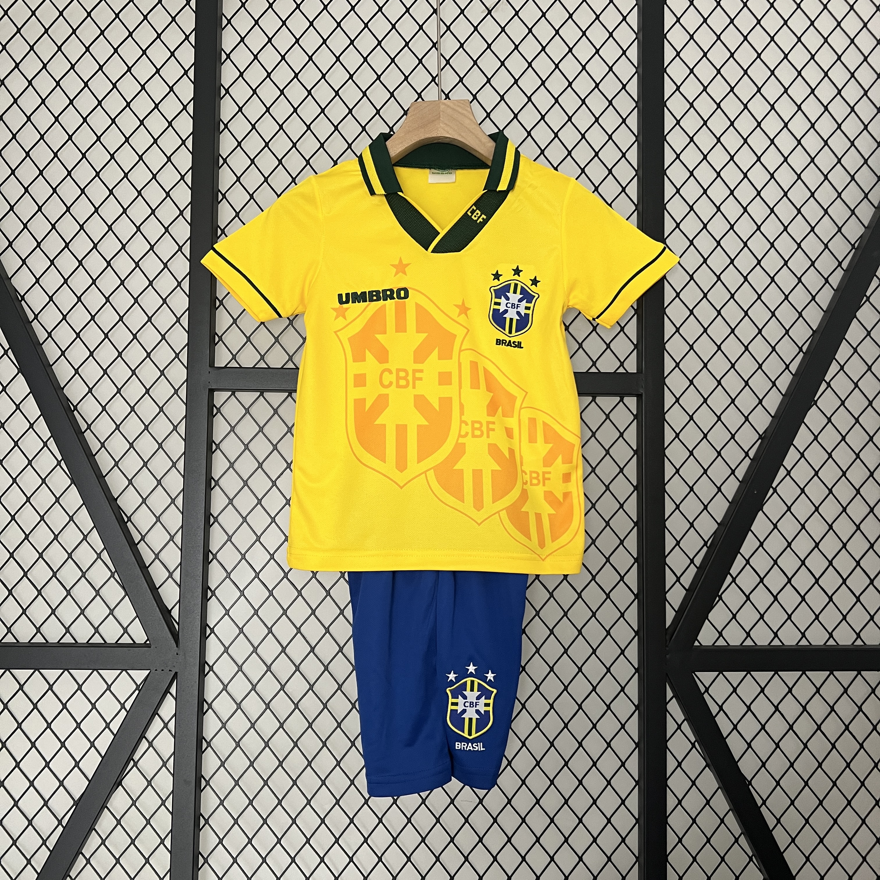 Retro Brazil 1993-94 Home Stadium Kids Kit - JerseysGala