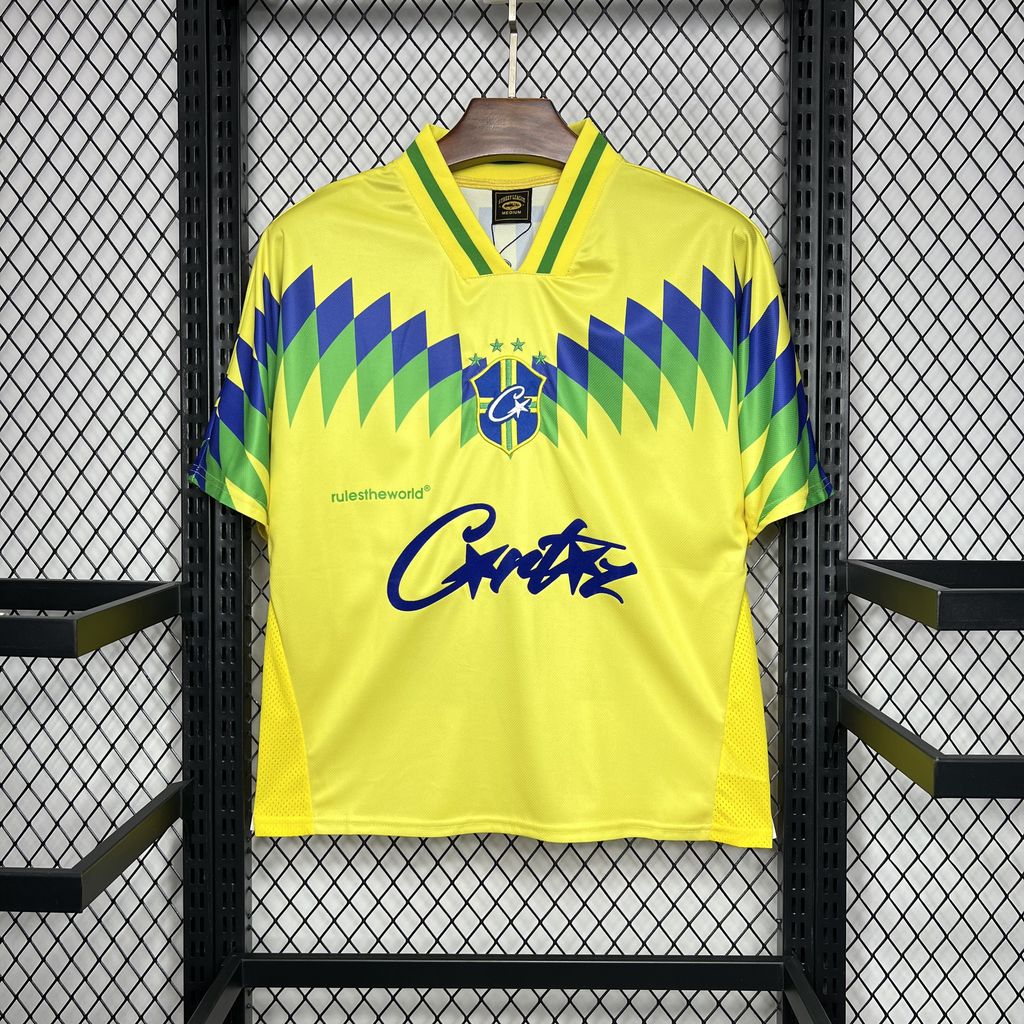 Corteiz x Retro Brazil 1995 Home Jersey - with RTW 18 print - JerseysGala