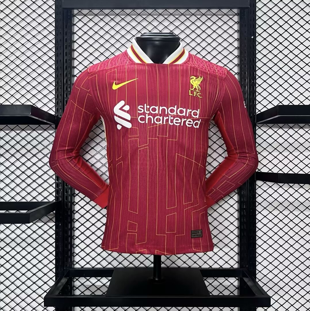 Liver.pool 24-25 Home Long Sleeve Jersey - Player Version - JerseysGala