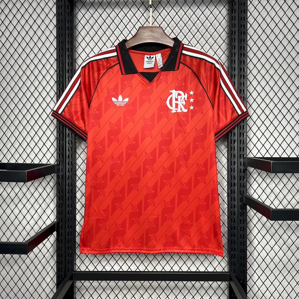 Flamengo 24-25 Red Trefoil Vintage Jersey - Fans Version - JerseysGala