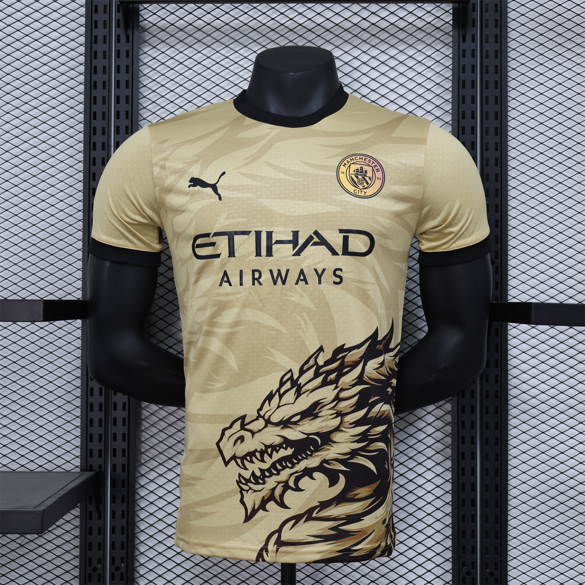 Manchester City 24-25 Gold and Black Loong Jersey - Player Version - JerseysGala