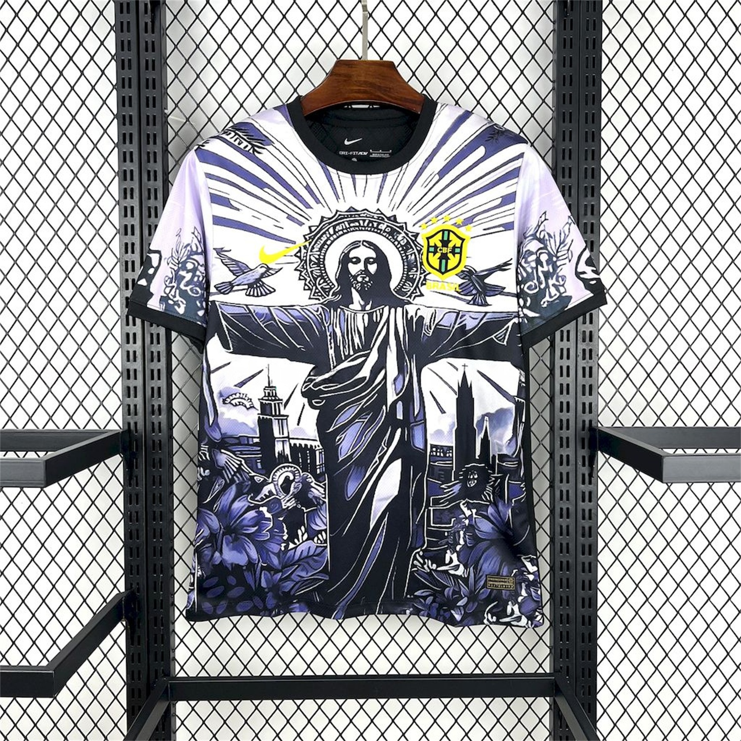 Brazil 25-26 Dark Purple Jesus Statue Special Jersey - Fans Version - JerseysGala