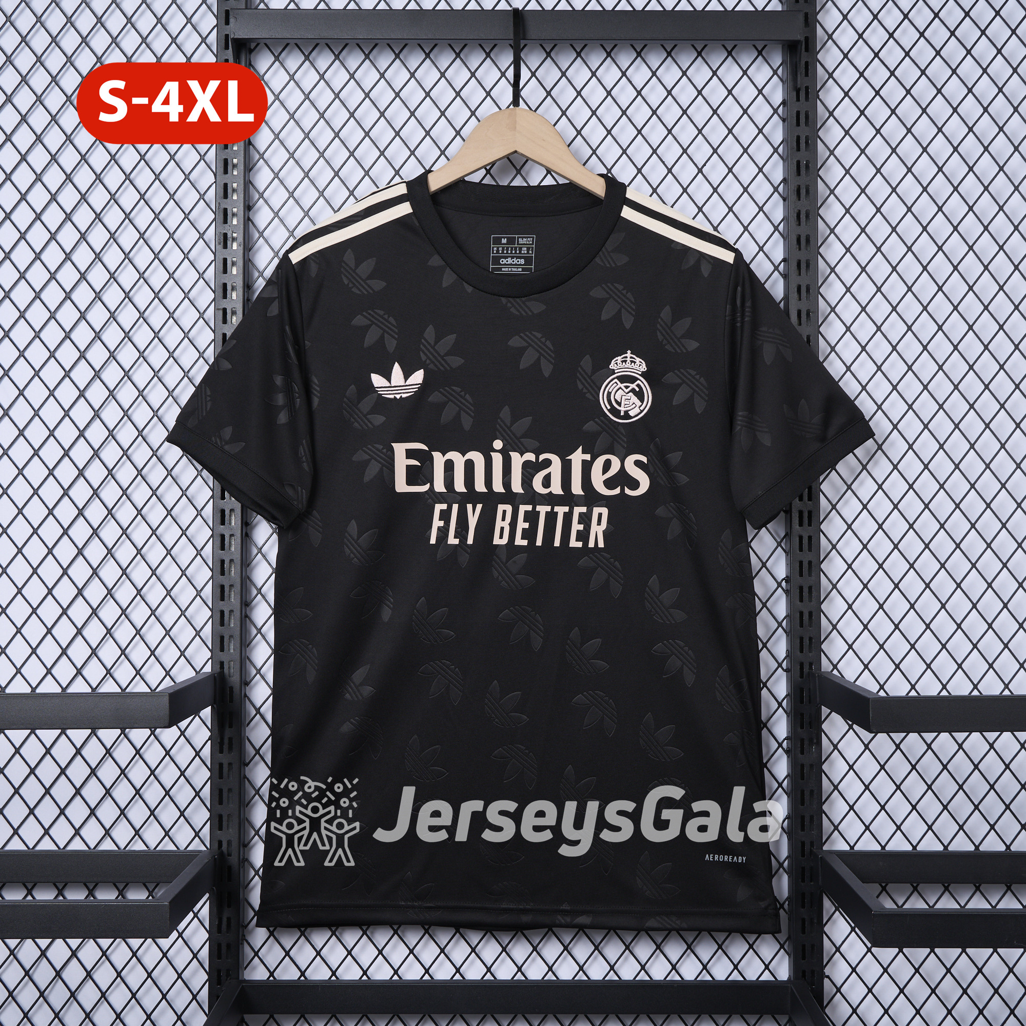 Real Madrid 24-25 Trefoil Black Jersey - Fans Version - JerseysGala