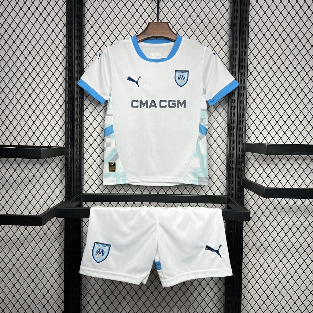 Marseille 24-25 Home Stadium Kids Kit - JerseysGala