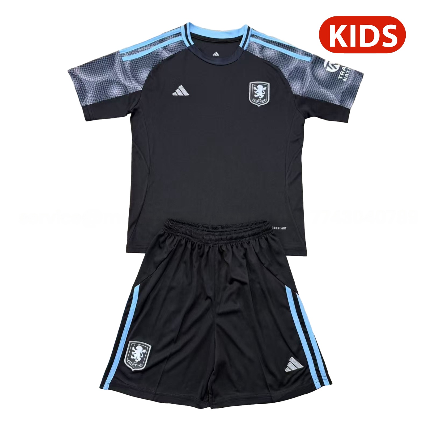 Aston Villa 25-26 Away Unsponsored Kids Kit - JerseysGala