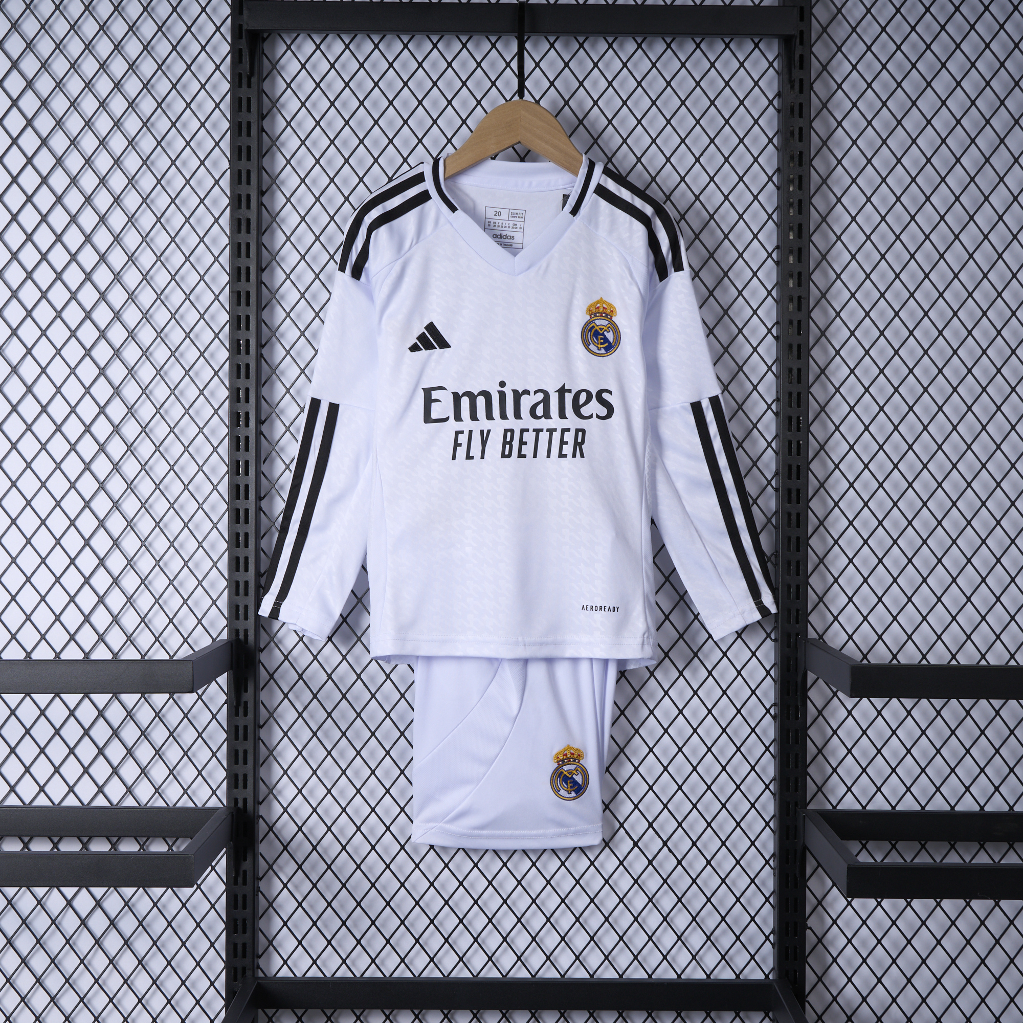 Real Madrid 24-25 Home Long Sleeve Kids Kit - JerseysGala