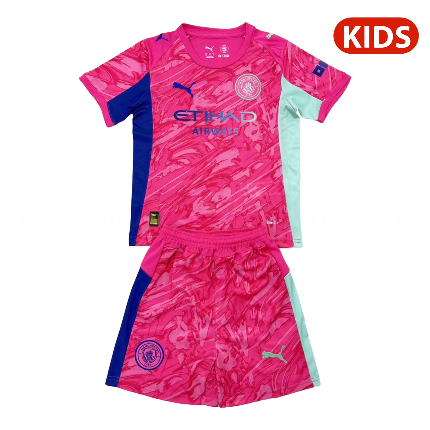 Manchester City 25-26 Pink Red Goalkeeper Kids Kit - JerseysGala