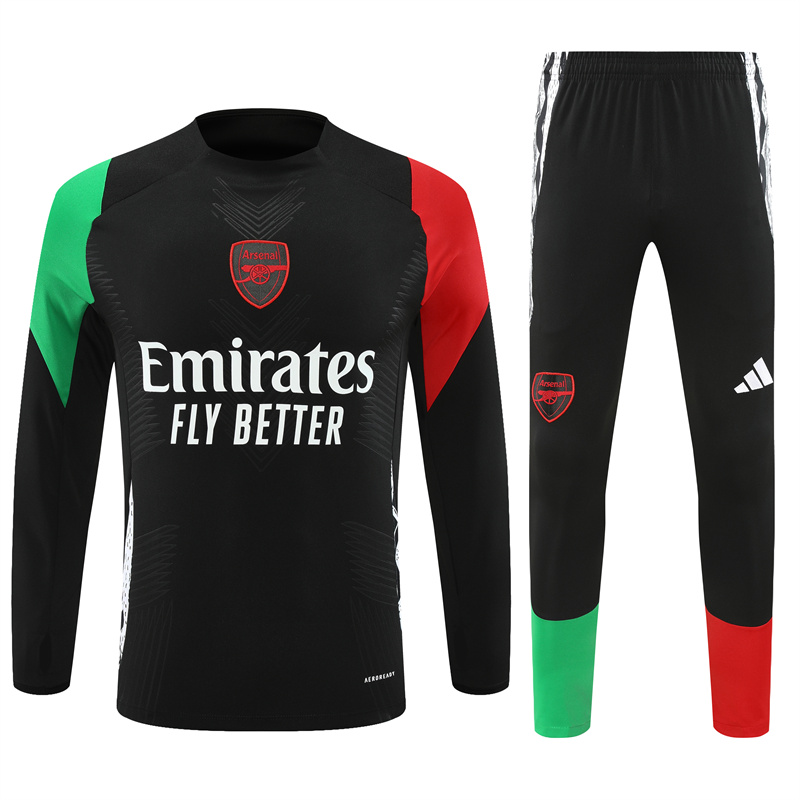 Arsenal 24-25 Long Sleeve Training Set - Player Version - Black - JerseysGala