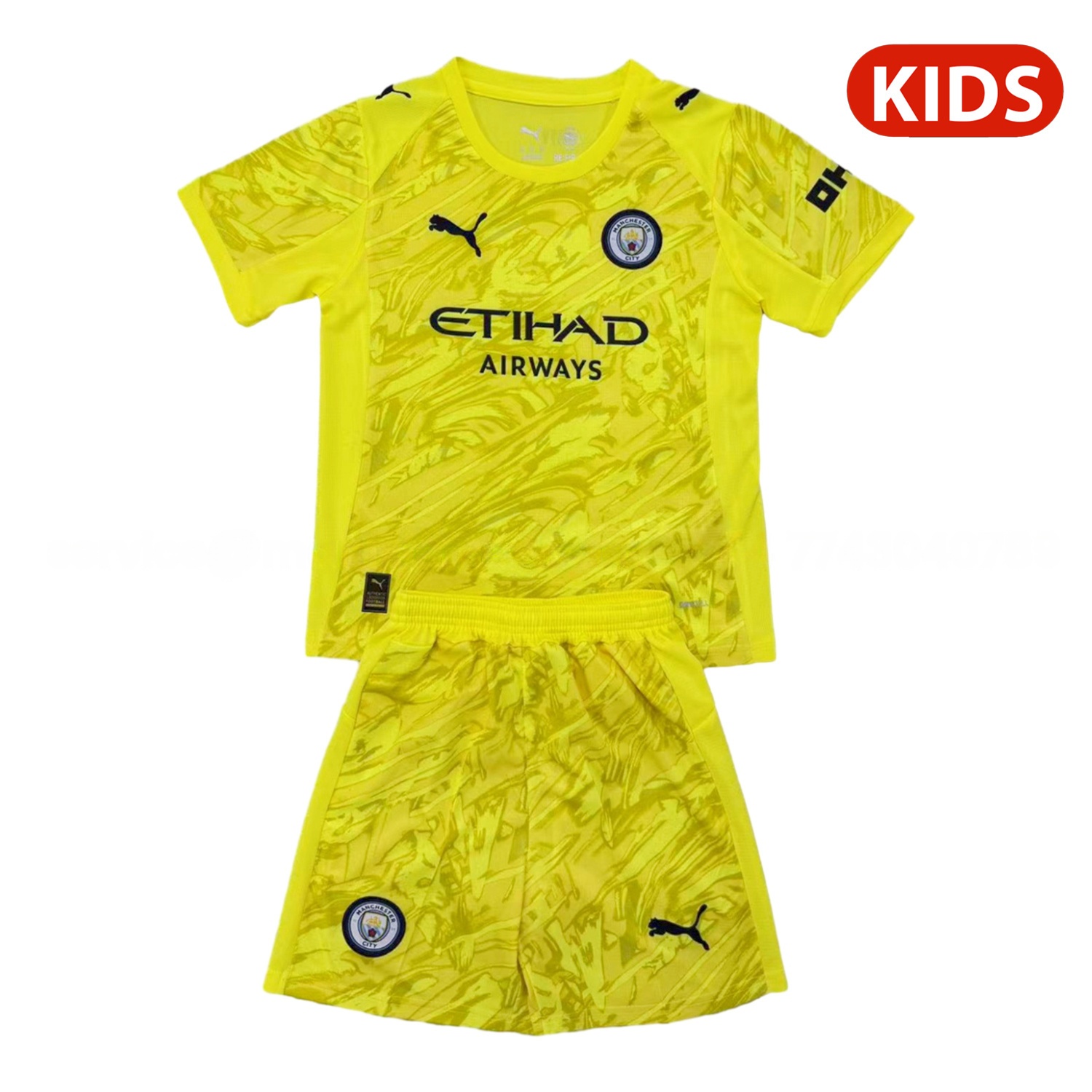 Manchester City 25-26 Yellow Goalkeeper Kids Kit - JerseysGala