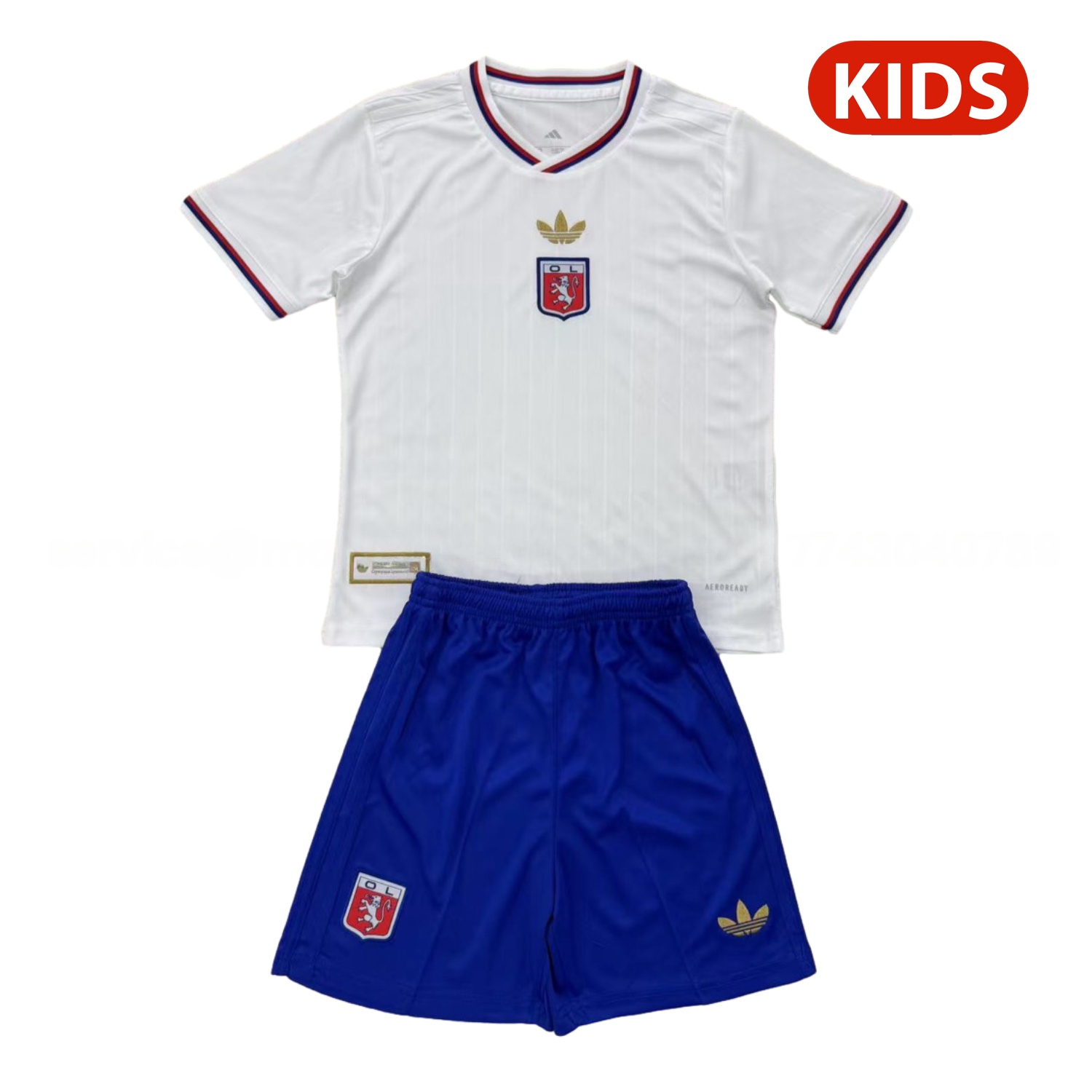 Lyon 25-26 75-Year Anniversary White Kids Kit - JerseysGala