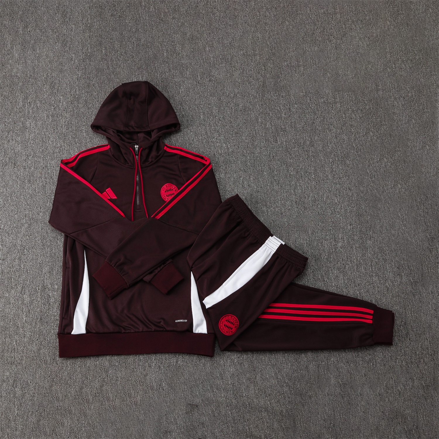 Bayern Munich 24-25 Long Sleeve Training Set - Dark Red - JerseysGala