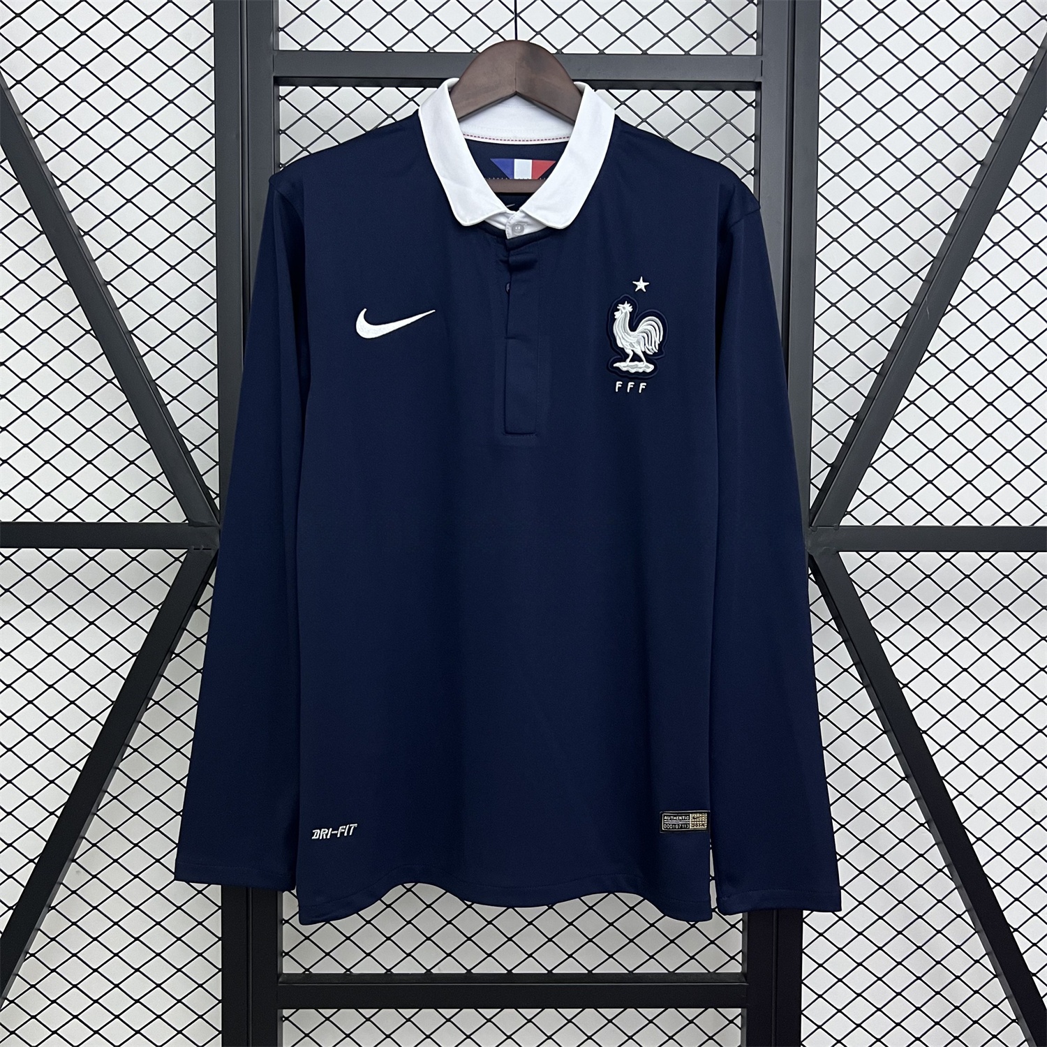 Retro France 2014 Home Long Sleeves Jersey - JerseysGala