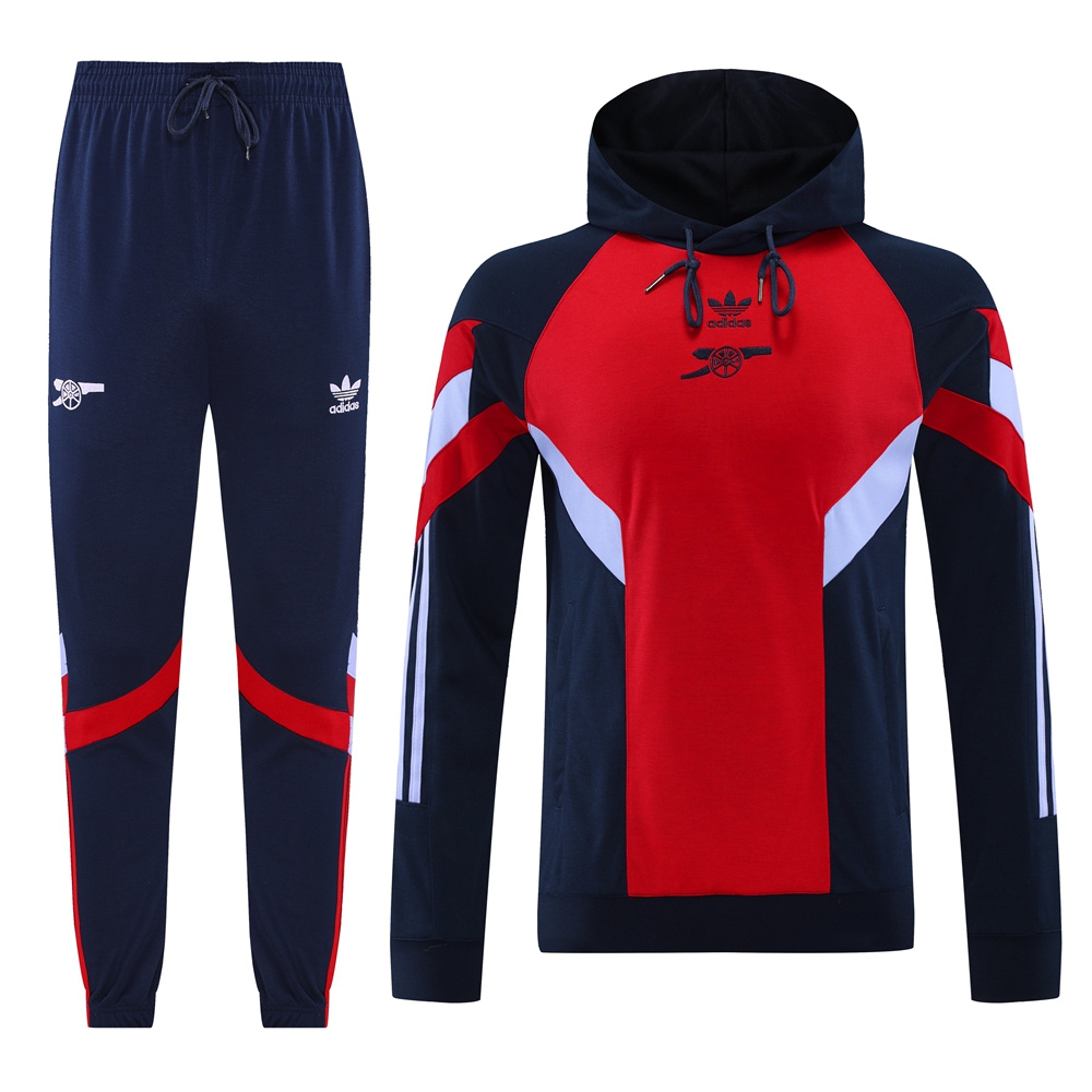 Arsenal 24-25 Originals LFSTLR Training Hoodie Set - Red Hoodie and Deep Blue Pants - JerseysGala