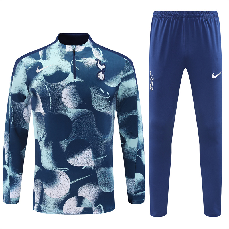 Tottenham Hotspur 24-25 Long Sleeve Training Set - Blue Camouflage - JerseysGala